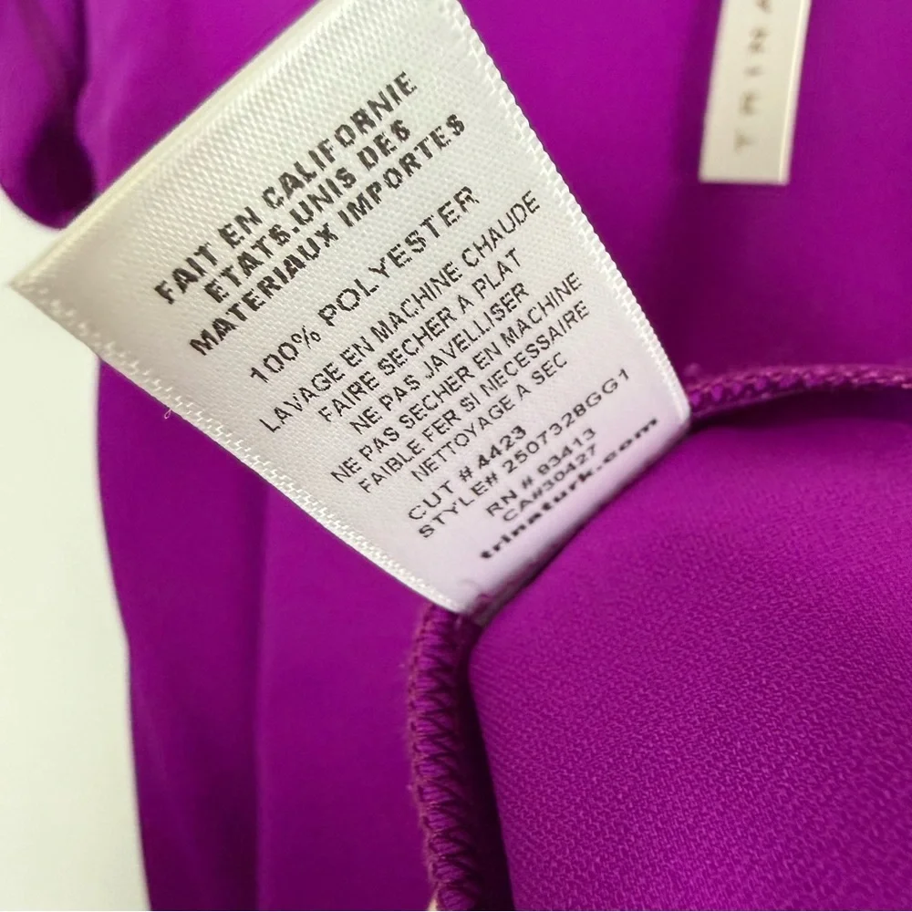Trina Turk Sadora Dress Womens Small Purple VNeck Short Sleeve NWT - Picture 6 of 10